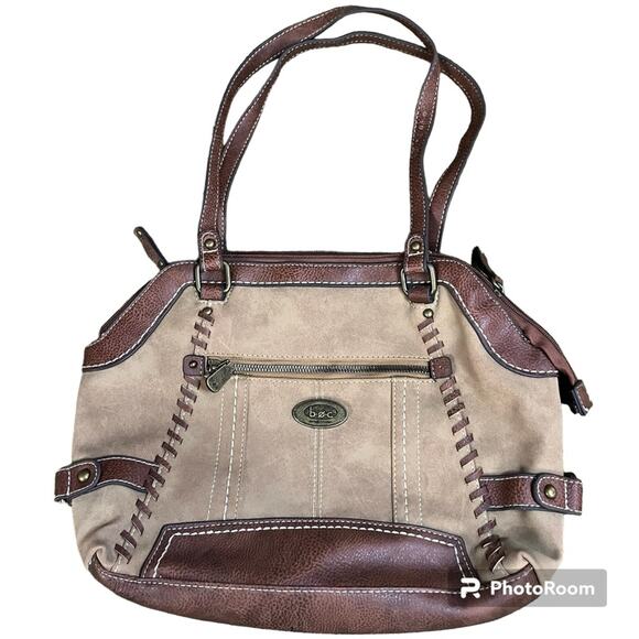 B.O.C. Born Concepts Womens Oakley Brown Faux Leather Satchel Handbag - Picture 1 of 12